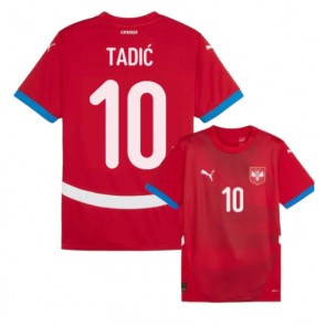 Serbien Dusan Tadic #10 Replika Hjemmebanetrøje EM 2024 Kortærmet